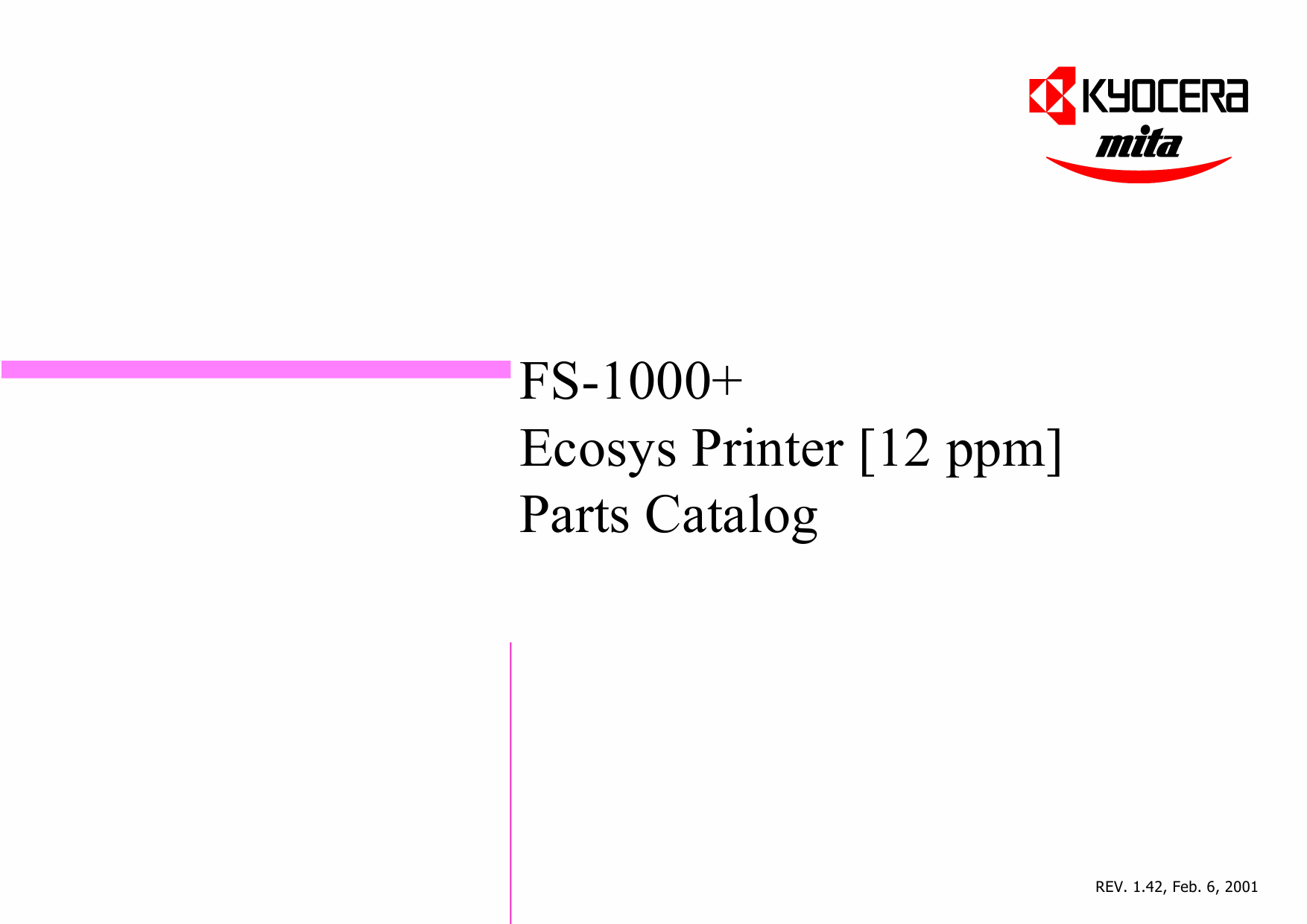 KYOCERA LaserPrinter FS-1000+ Parts Manual-1